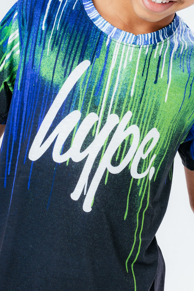 HYPE THREE PACK NAVY/GREEN/DRIP KIDS T-SHIRT