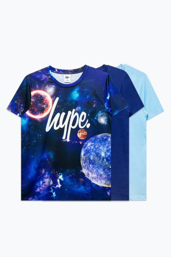 HYPE THREE PACK NAVY/BLUE/SPACE KIDS T-SHIRT