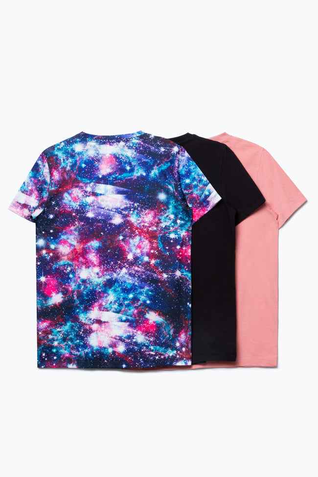 HYPE THREE PACK PINK/BLACK/SPACE GIRLS T-SHIRT