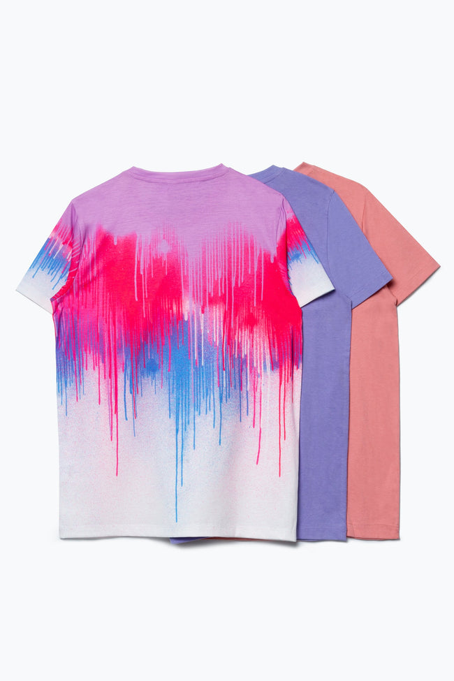 HYPE THREE PACK LILAC/PINK/DRIP KIDS T-SHIRT