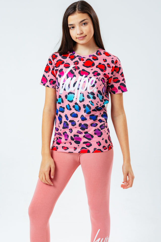 HYPE PINK LEOPARD KIDS T-SHIRT & LEGGINGS SET