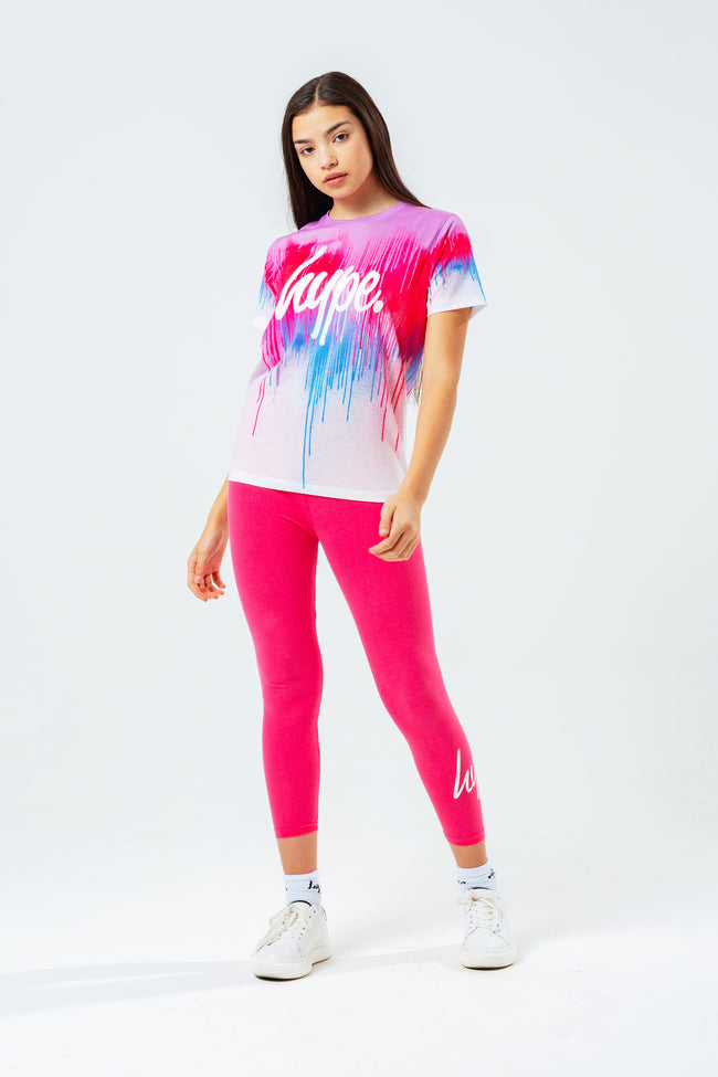 HYPE PINK DRIP KIDS T-SHIRT & LEGGINGS SET