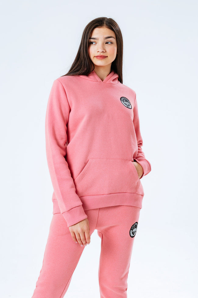 Hype Pink Crest Kids Hoodie & Jogger Set