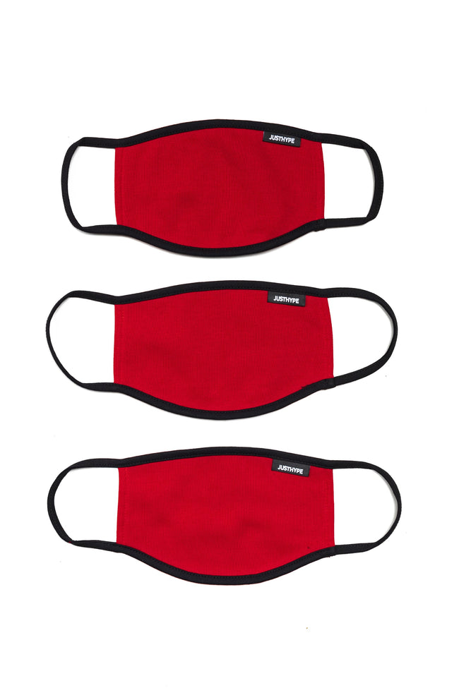 HYPE 3X ADULT RED FACE MASK SET