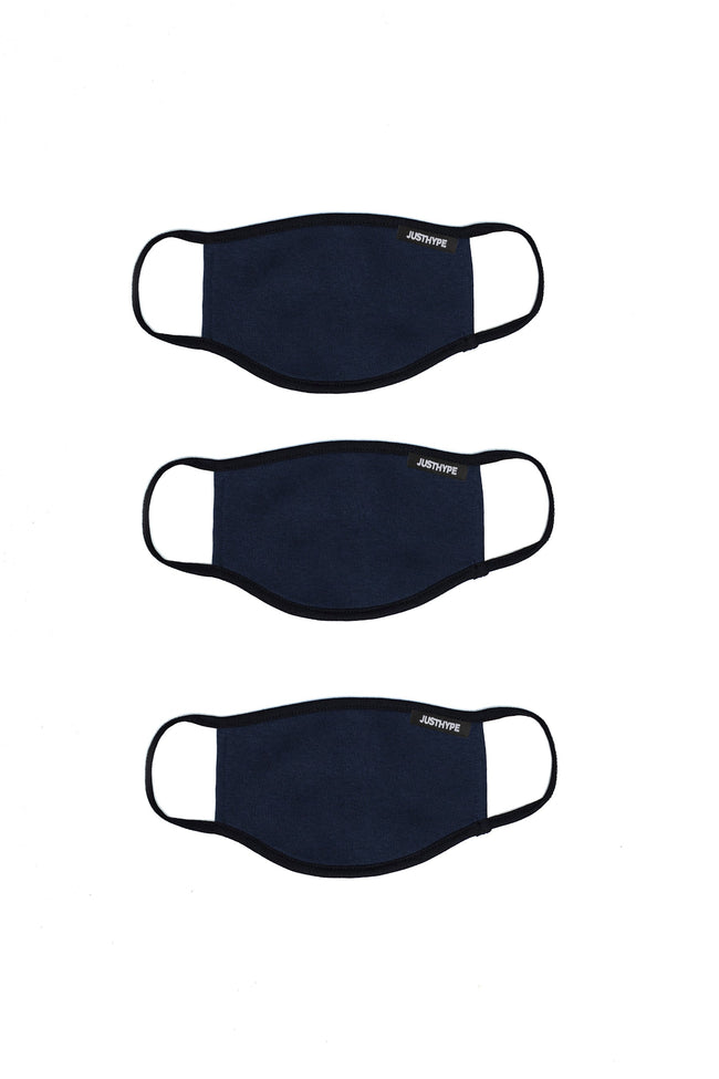 HYPE 3X ADULT NAVY FACE MASK SET