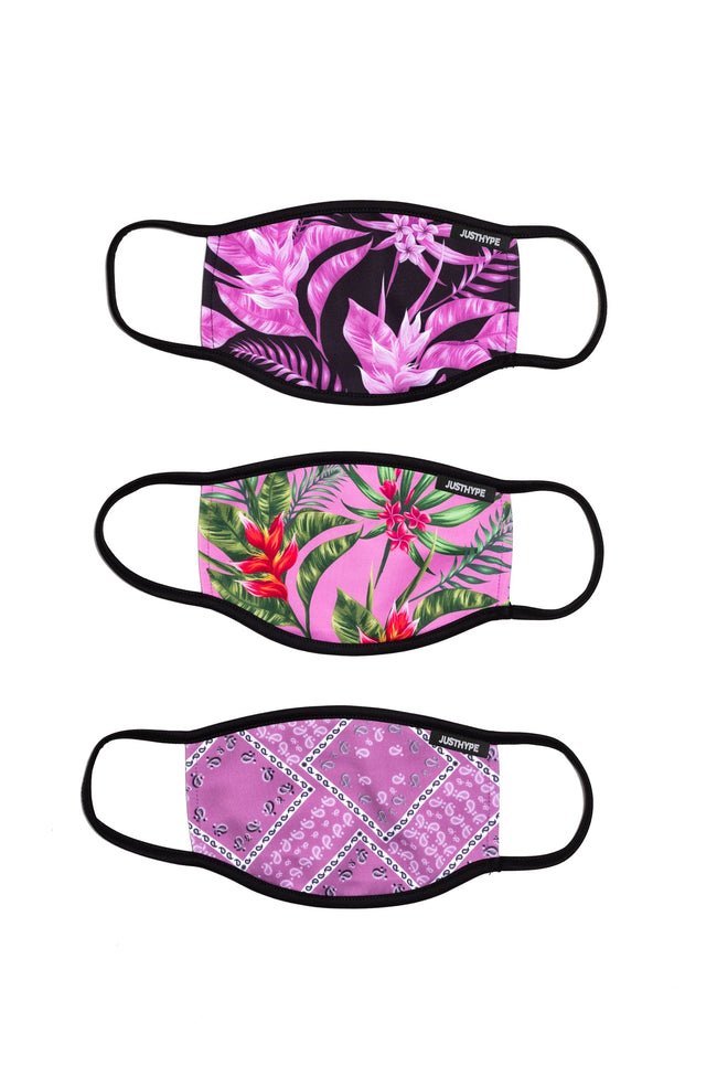 HYPE 3X ADULT FLORAL BANDANA WOMENS FACE MASK SET