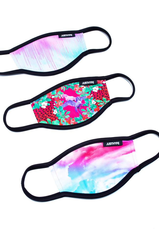 Hype 3X Kids Floral Skies Face Mask Set