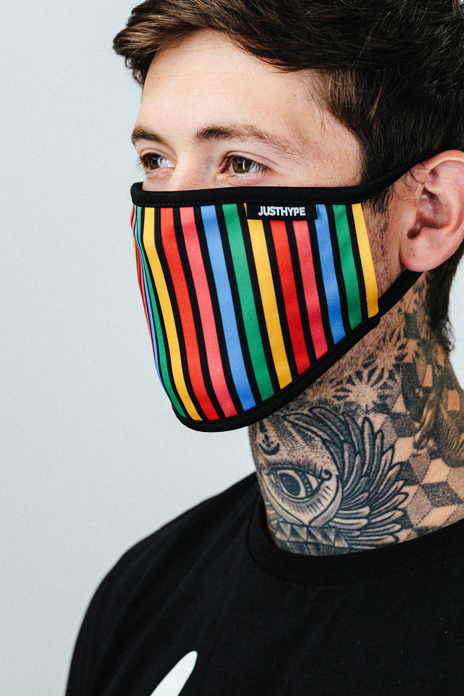 HYPE ADULT CRAYON STRIPES FACE MASK