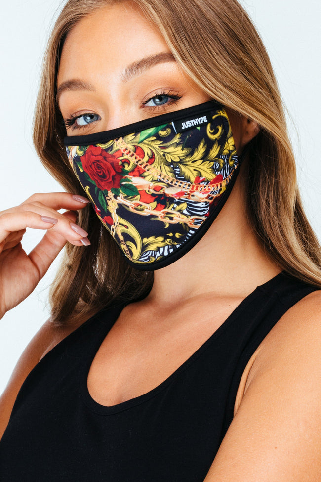 Hype Adult Vintage Roses Face Mask