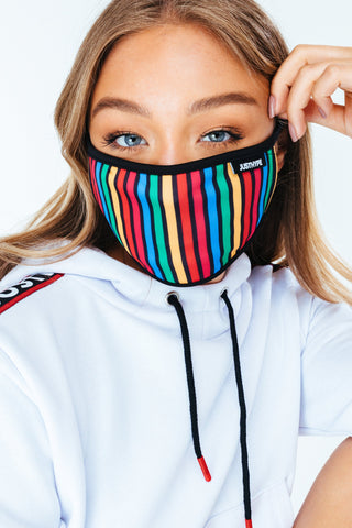 HYPE ADULT CRAYON STRIPES FACE MASK