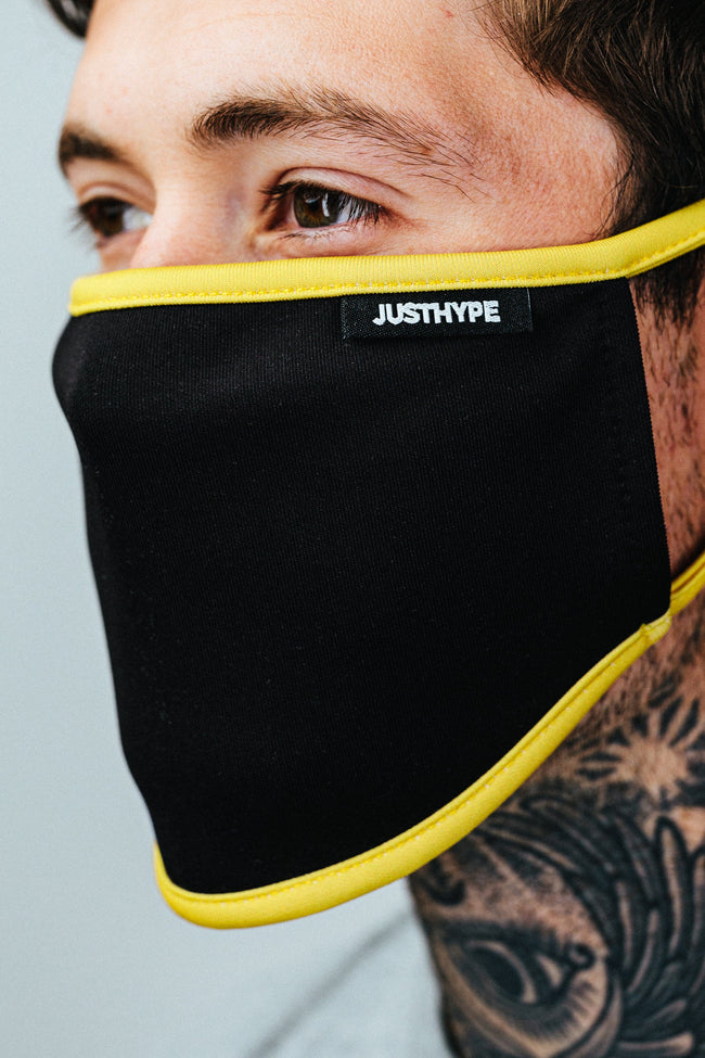 Hype Adult Black & Yellow Face Mask