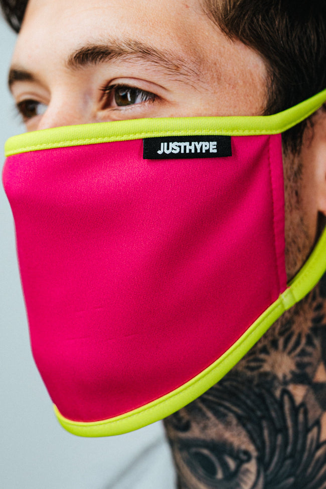 Hype Adult Pink & Yellow Face Mask