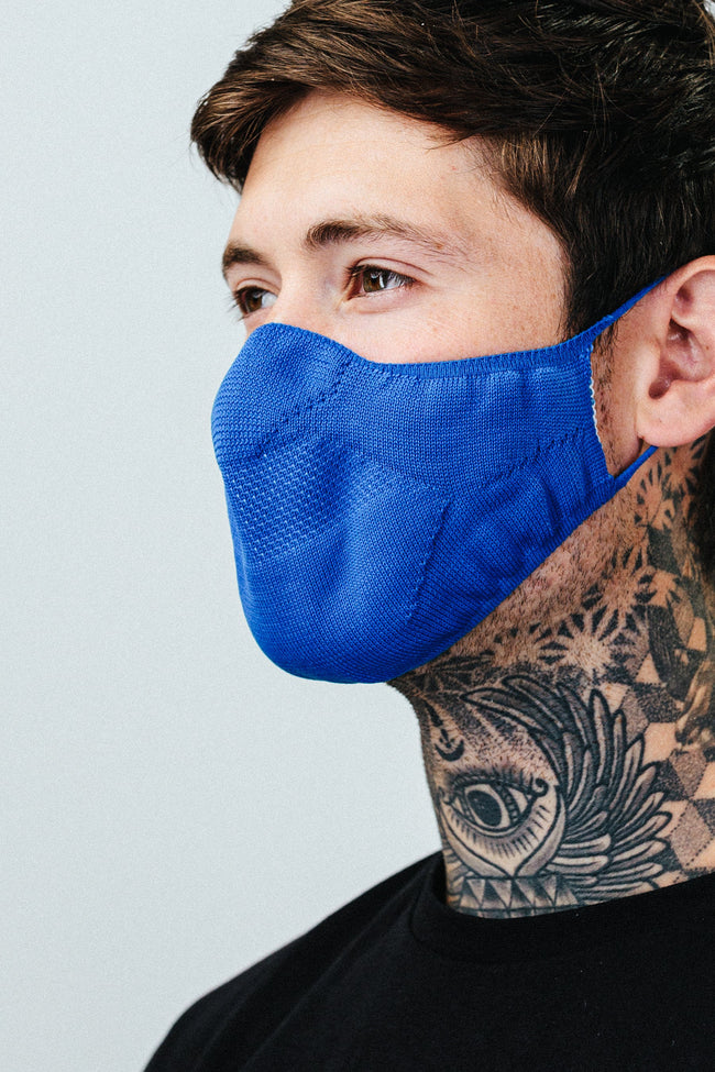 Hype Adult Blue Knit Face Mask