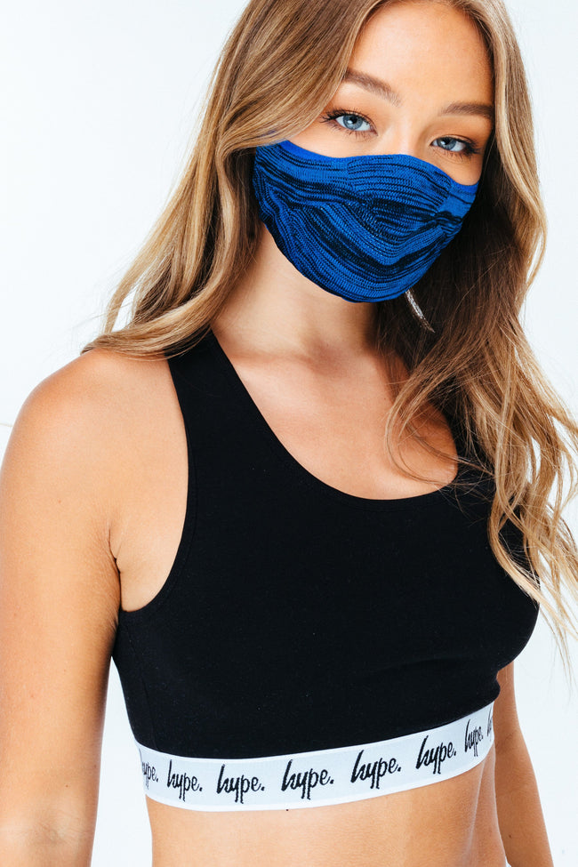 HYPE TECH KNIT BLUE MELANGE FACE MASK