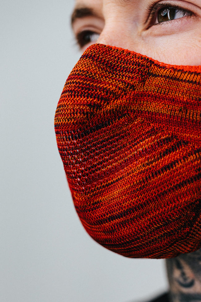 HYPE TECH KNIT ORANGE MELANGE FACE MASK