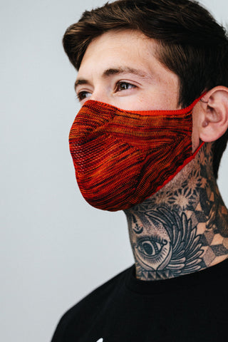 HYPE TECH KNIT ORANGE MELANGE FACE MASK