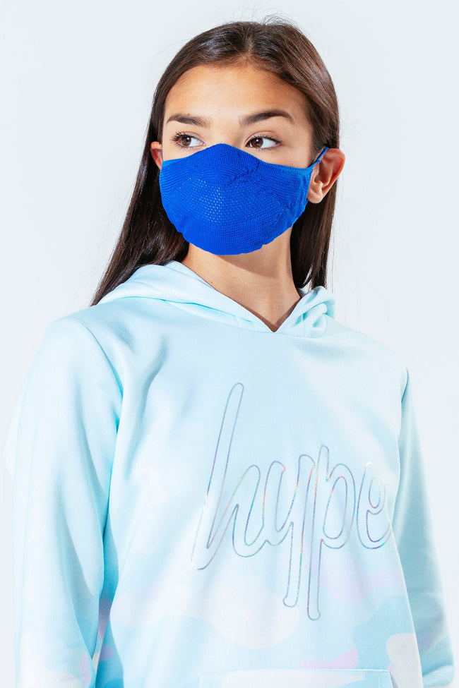 Hype Kids Blue Knit Face Mask