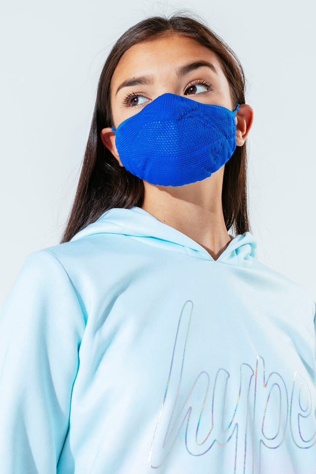 Hype Kids Blue Knit Face Mask