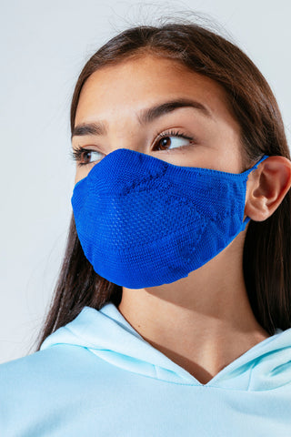 Hype Kids Blue Knit Face Mask