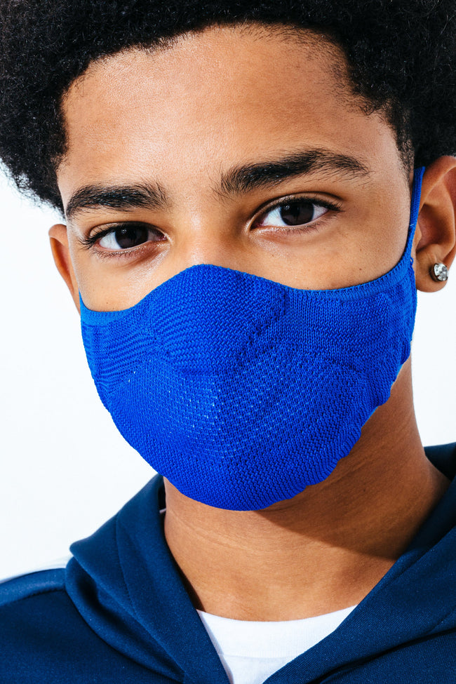 HYPE KIDS BLUE KNIT FACE MASK