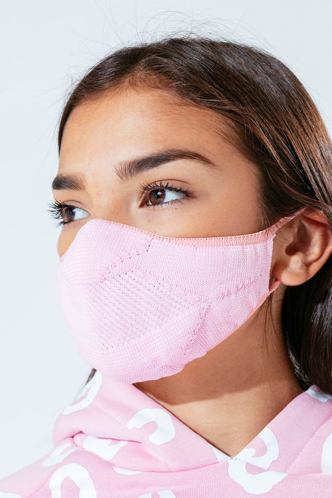 HYPE KIDS PINK KNIT FACE MASK