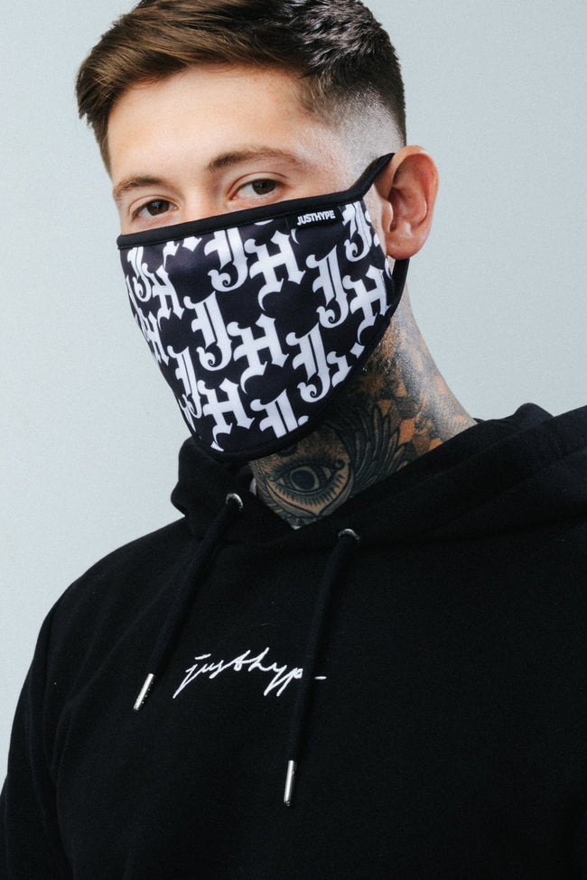 HYPE ADULT BLACK GOTHIC LOGO FACE MASK