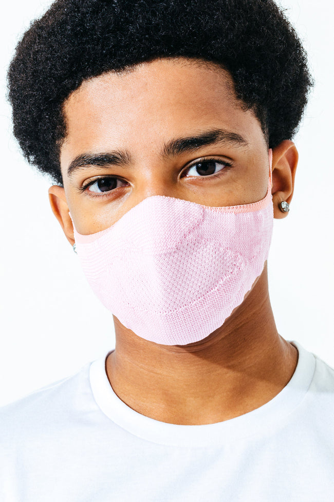 Hype Kids Pink Knit Face Mask