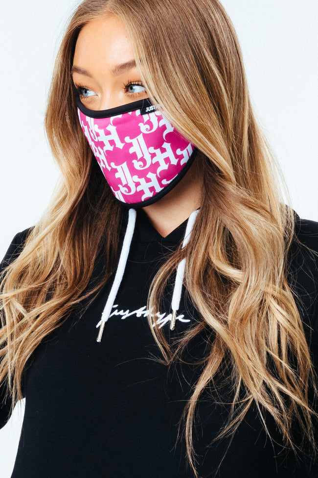 HYPE ADULT PINK GOTHIC LOGO FACE MASK