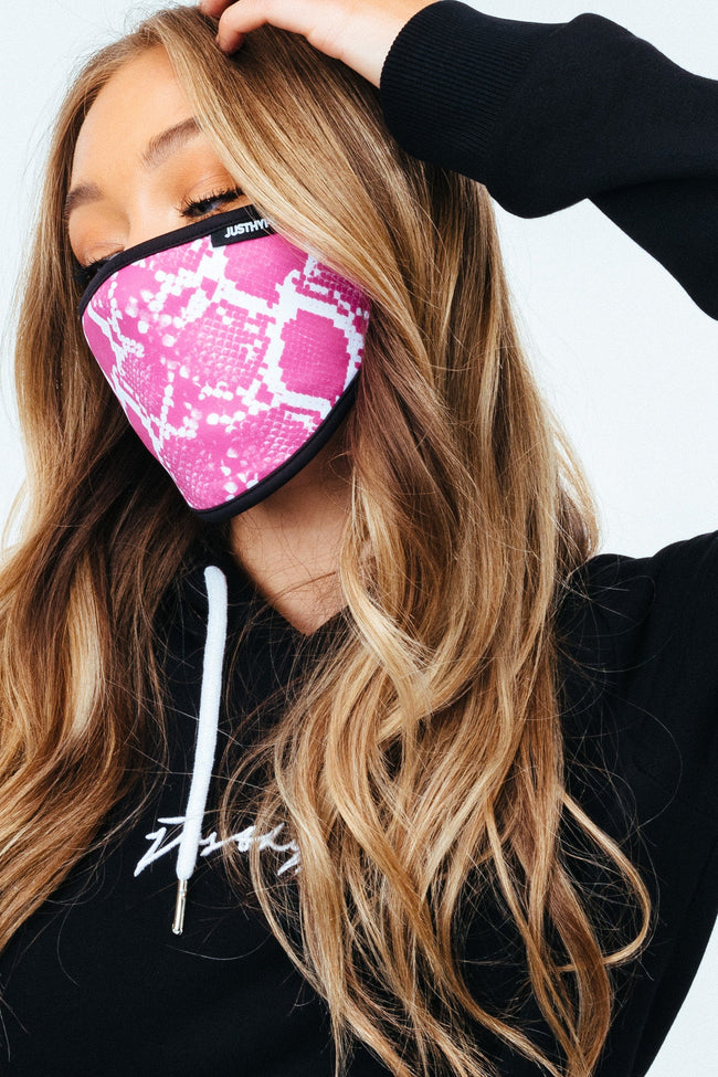 HYPE ADULT PINK SNAKE FACE MASK