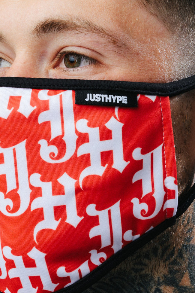 Hype Adult Red Gothic Logo Face Mask