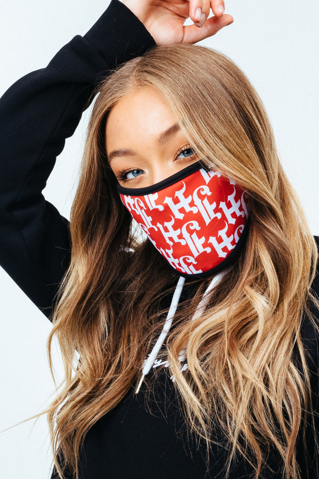 Hype Adult Red Gothic Logo Face Mask