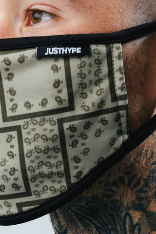 Hype Adult Brown Bandana Squares Face Mask