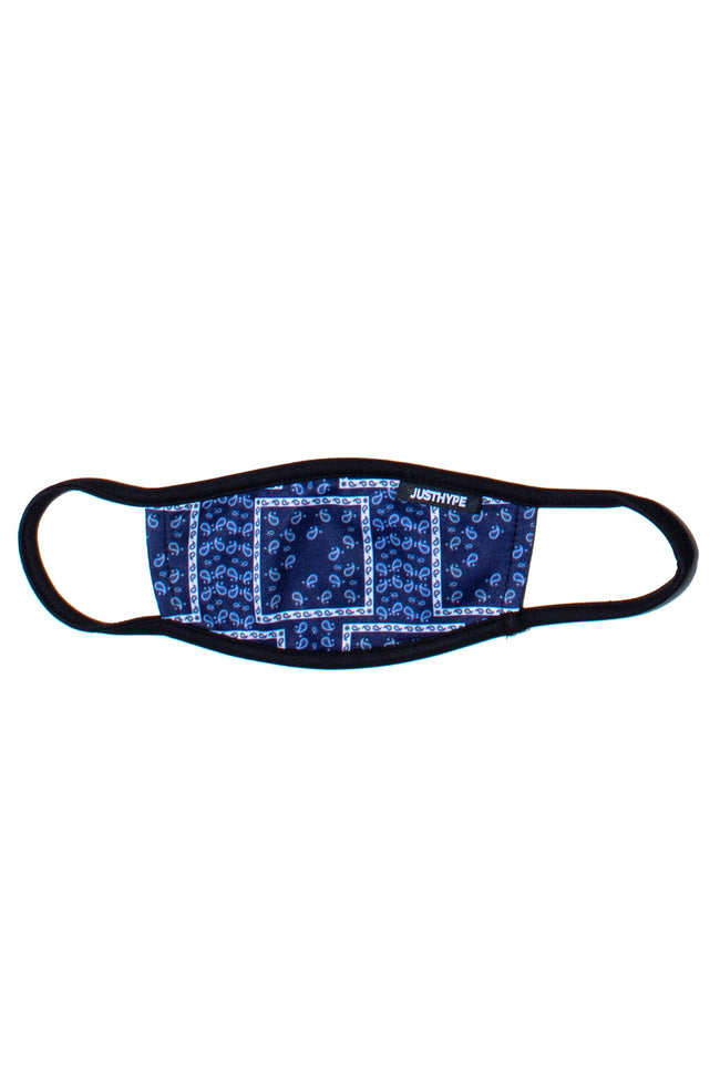 HYPE KIDS BLUE BANDANA SQUARES FACE MASK