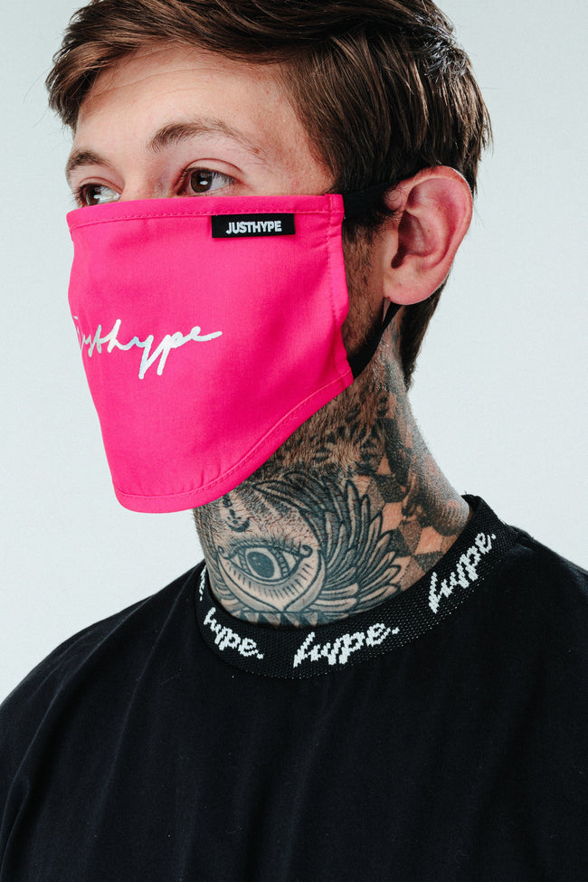 Hype Adult Pink Foil Signature Face Mask