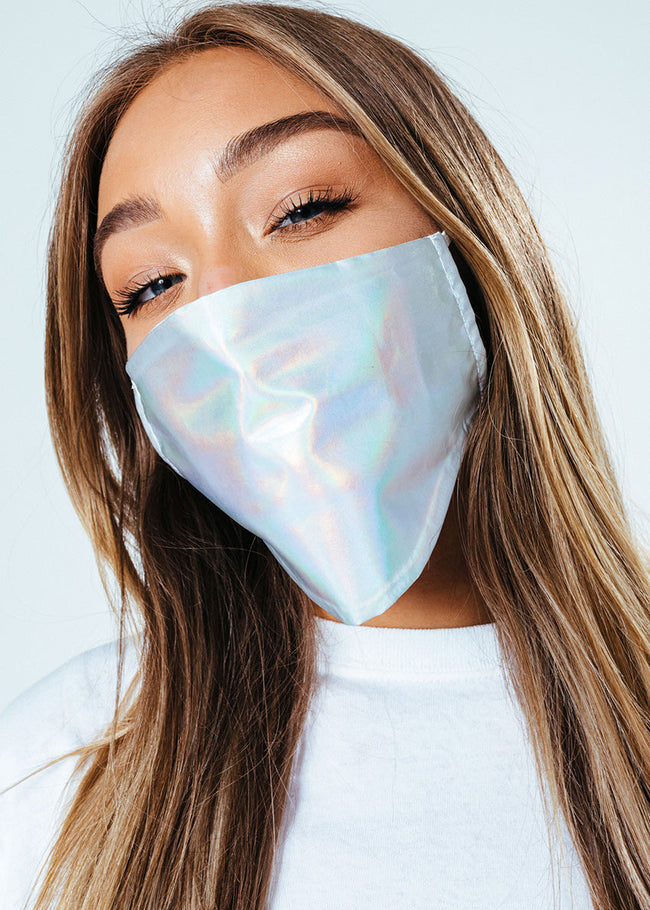 Hype Adult Silver Holo Face Mask