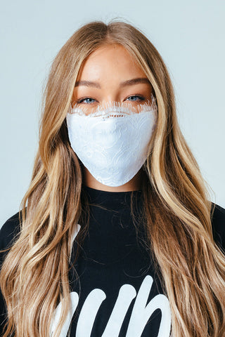 Hype Adult White Lace Face Mask