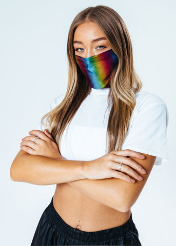 Hype Adult Rainbow Holo Face Mask