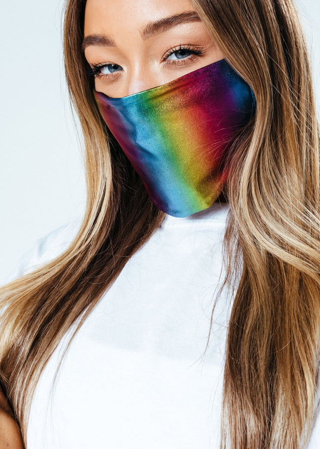 HYPE ADULT RAINBOW HOLO FACE MASK