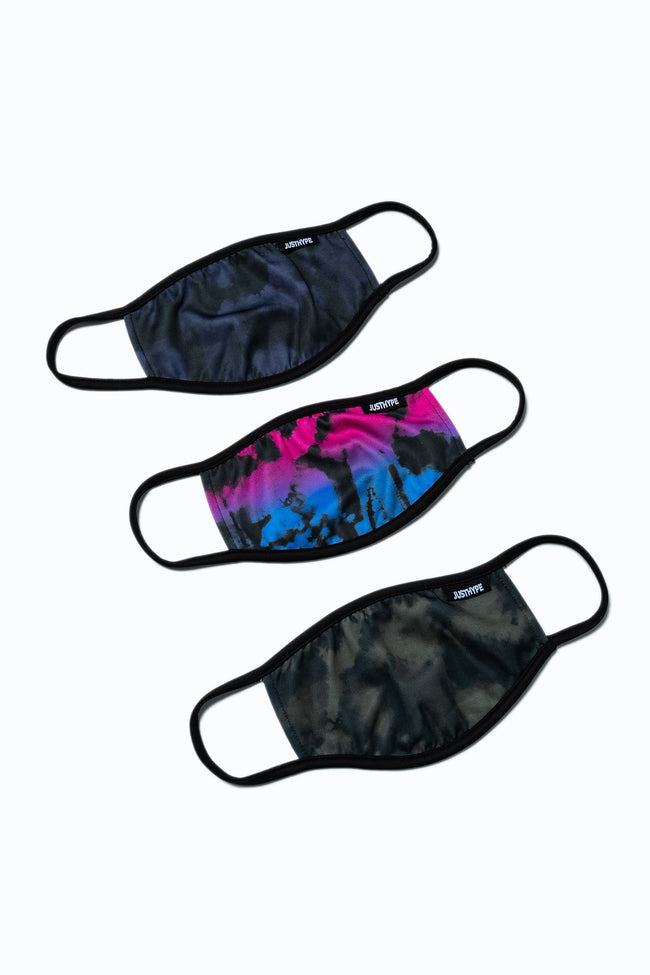 HYPE 3X ADULT TIE-DYE FADE FACE MASK SET