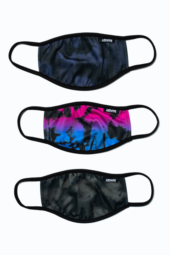 HYPE 3X ADULT TIE-DYE FADE FACE MASK SET