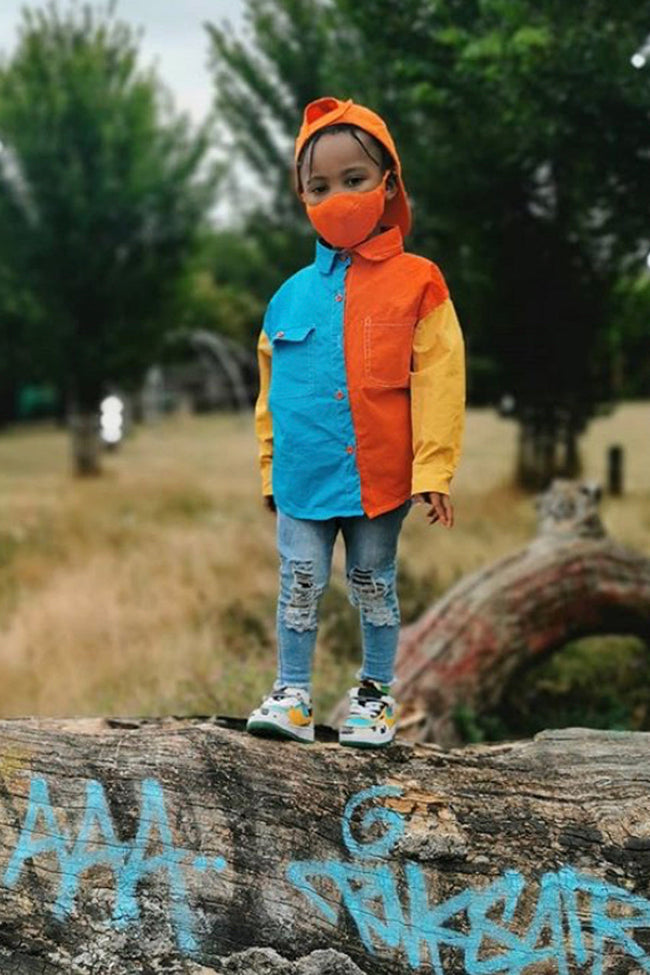 Hype Kids Orange Knit Face Mask