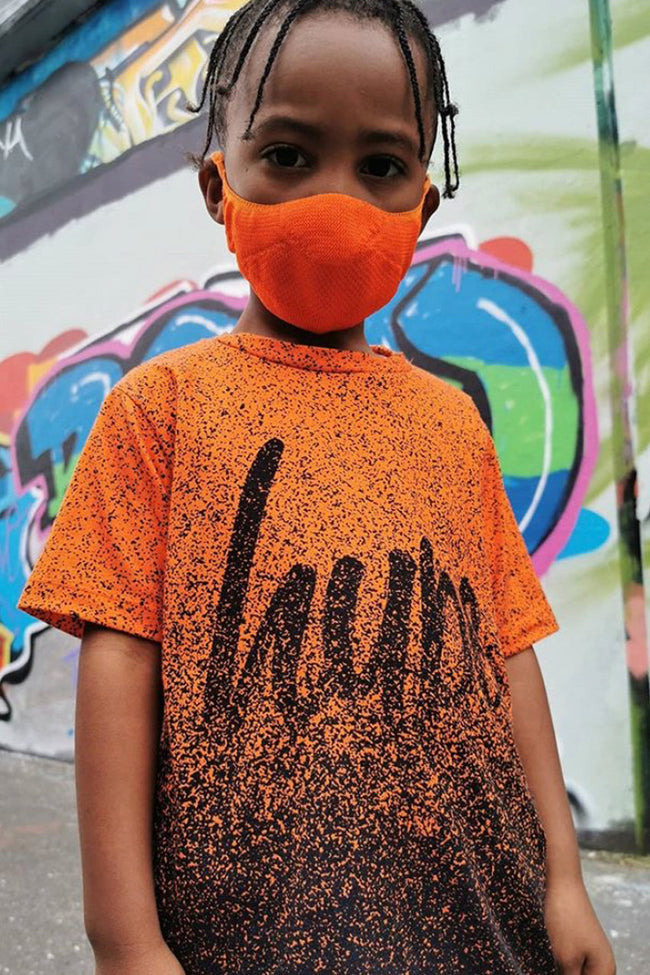 HYPE KIDS ORANGE KNIT FACE MASK