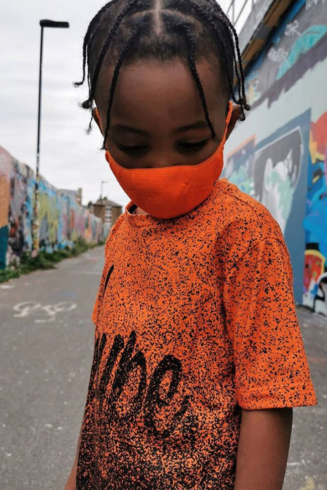 Hype Kids Orange Knit Face Mask