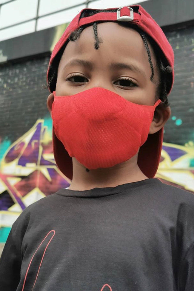 HYPE KIDS RED KNIT FACE MASK