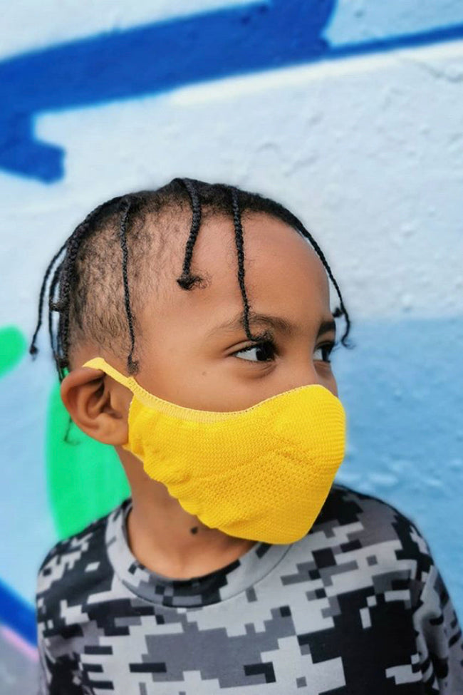 HYPE KIDS YELLOW KNIT FACE MASK