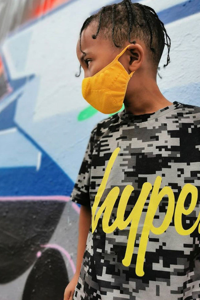 Hype Kids Yellow Knit Face Mask