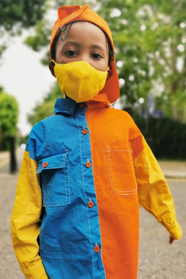 Hype Kids Yellow Knit Face Mask