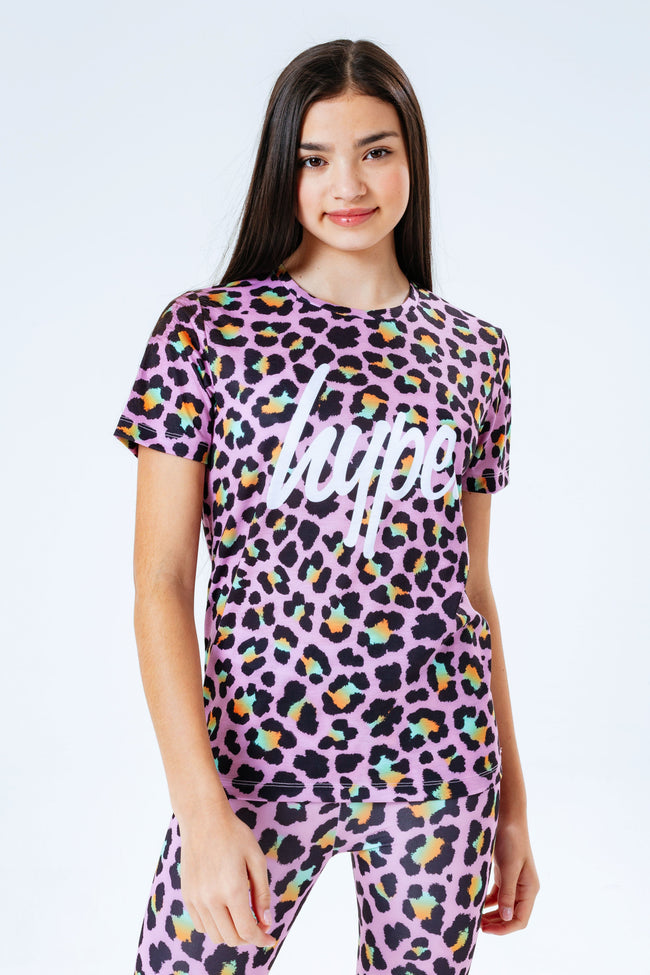 HYPE PINK DISCO LEOPARD KIDS T-SHIRT