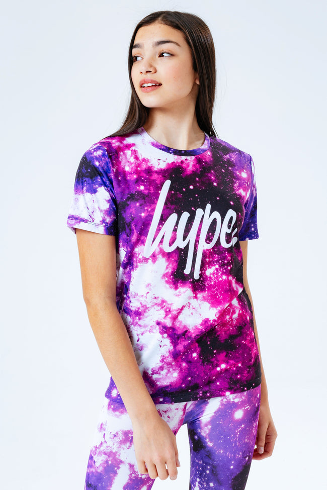 HYPE PINK SPACE PRINT KIDS T-SHIRT