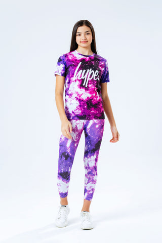 HYPE PINK SPACE PRINT KIDS T-SHIRT